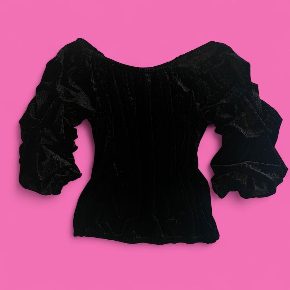 Express black velvet off shoulder